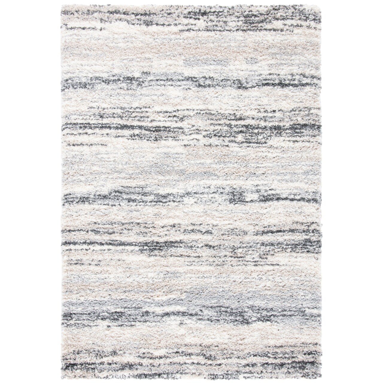 Safavieh Fontana Shag Collection Fnt842A Ivory / Grey Rug Area Rug Carpet